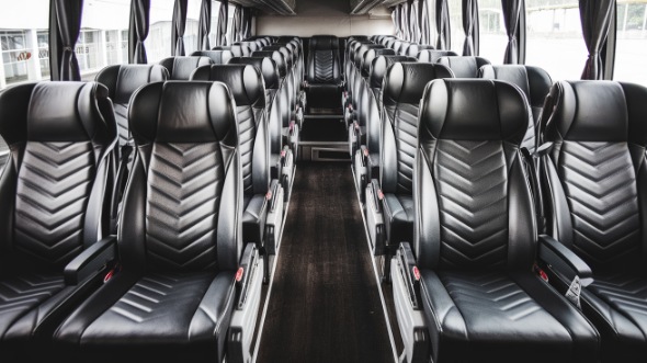 50 passenger charter bus inside costa mesa