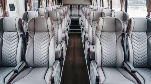 50 passenger charter bus interior orange