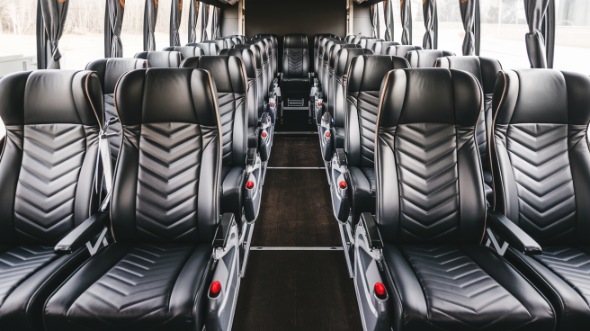 56 passenger charter bus inside costa mesa