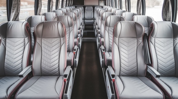 56 passenger charter bus interior view