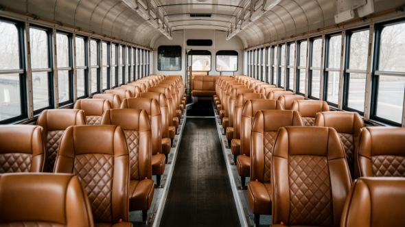 costa mesa school bus rental interior